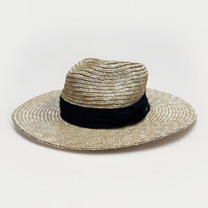 Brixton Joanna Short Brim Straw Hat in Honey size M 7 1/4" Women's Wheat
